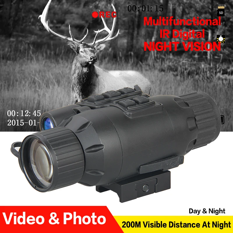 EAGLEEYE KHSY 170P 3X Monocular Telescope Digital Night Vision Photos and Videos IR Infrared Light Multifunctional HS27-0021