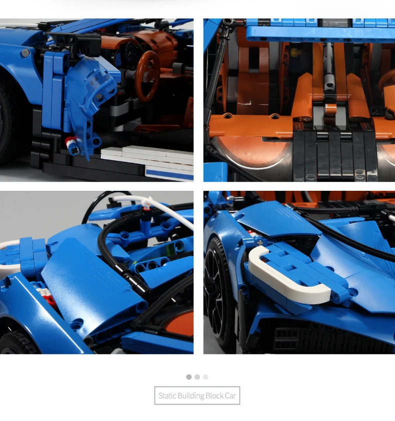 Набор строительных блоков MOC Creator Technic набор синих спортивных гоночных