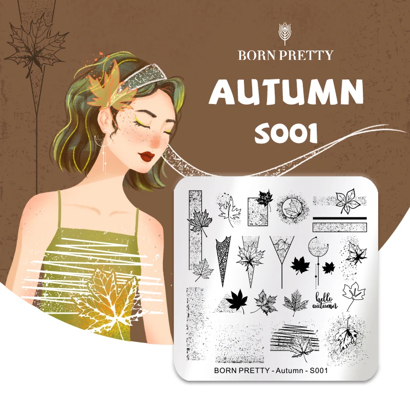 

BORN PRETTY Nail Stamping Plates Autumn Flower Design DIY Nail Image Print Plates Stencils Tool Stainless Steel Manicuring