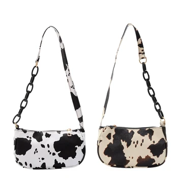 

Cow Pattern Armpit Bag Fashion All-Match Ladies Shoulder Bag Chain Bag Tote Handbag