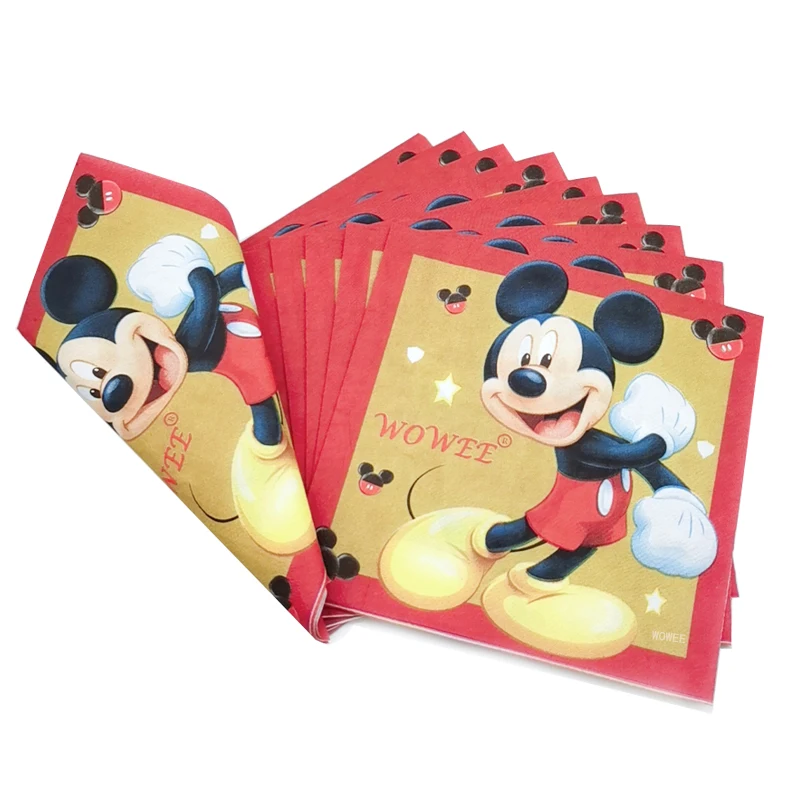

For 6 Kids Red Mickey Mouse Party Supplies Decorations Birthday Party Favors Napkins Tablecloth Balloons Caketopper
