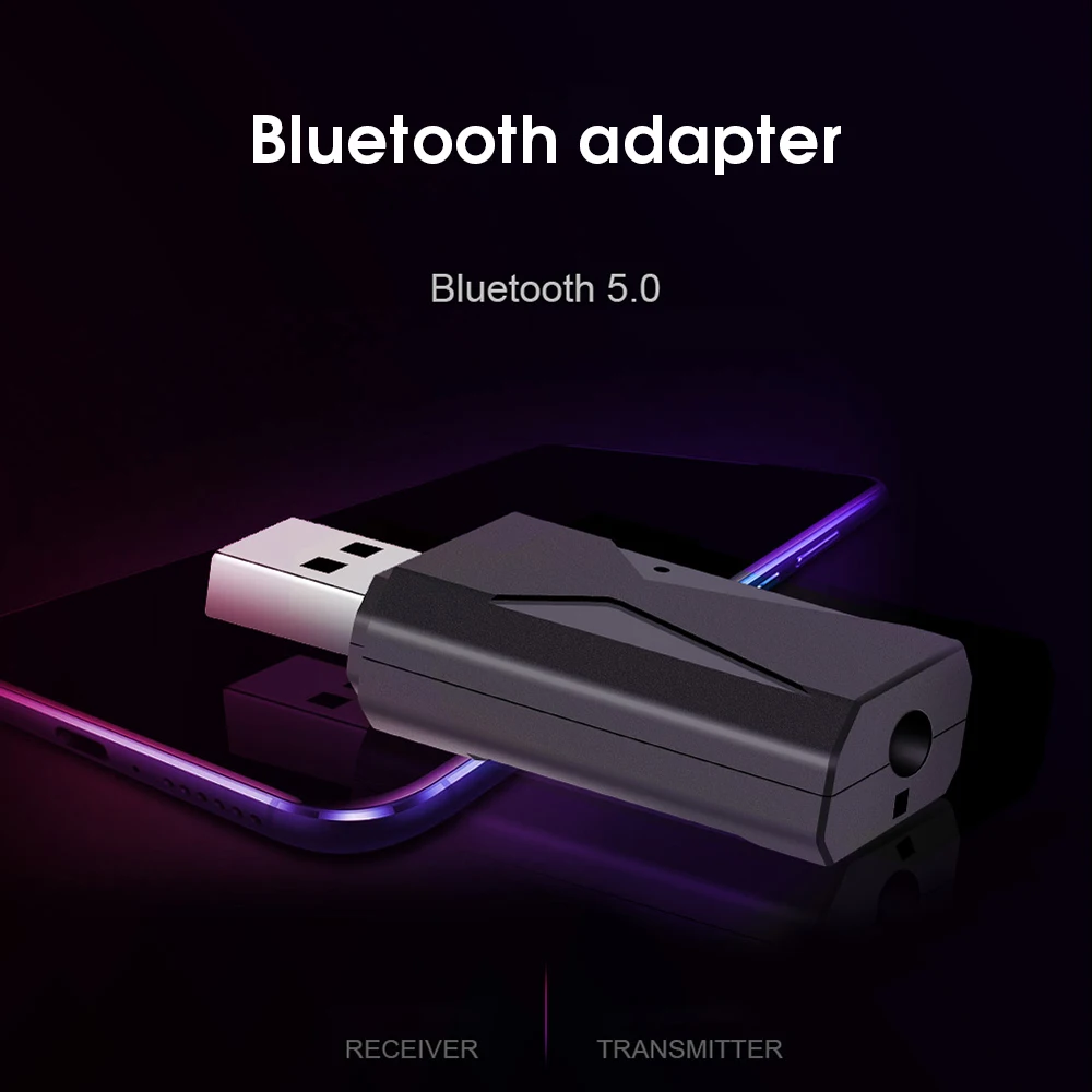 2 в 1 BT5.0 беспроводной USB Bluetooth адаптер ключ универсальный музыкальный аудио приемник передатчик для ПК компьютер Смартфон стол