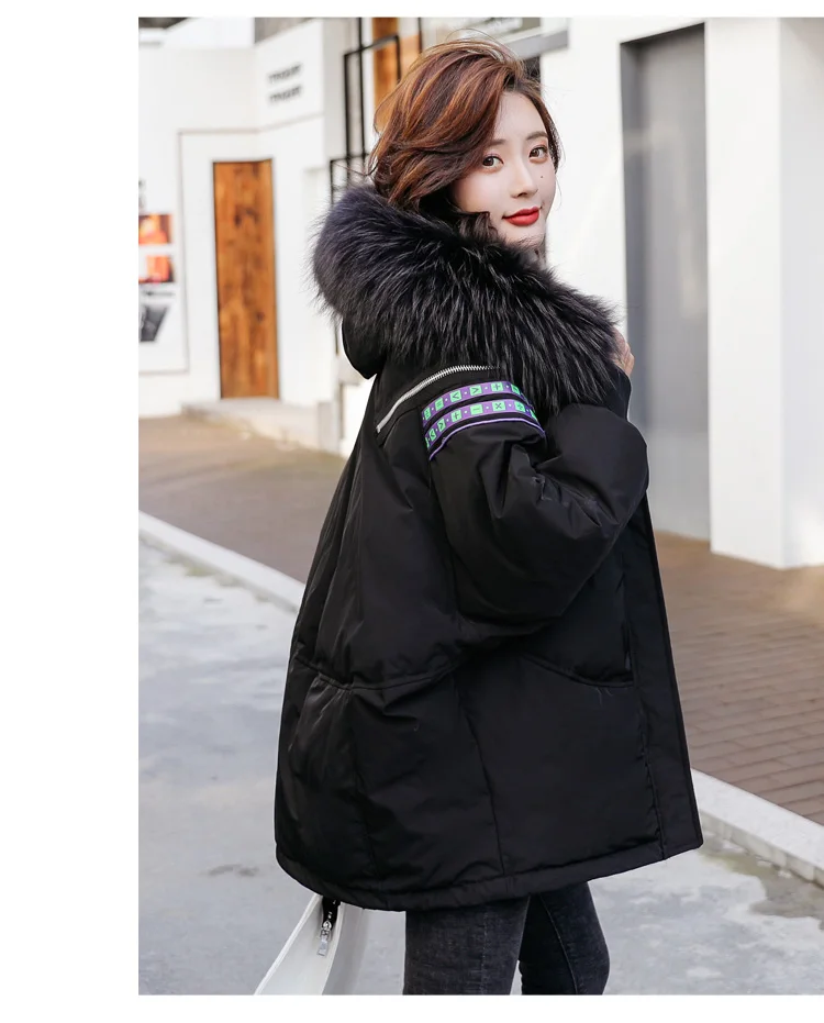 Winter Simple Fashion Warm Elegant down Jacket Hooded Comfortable Elegant