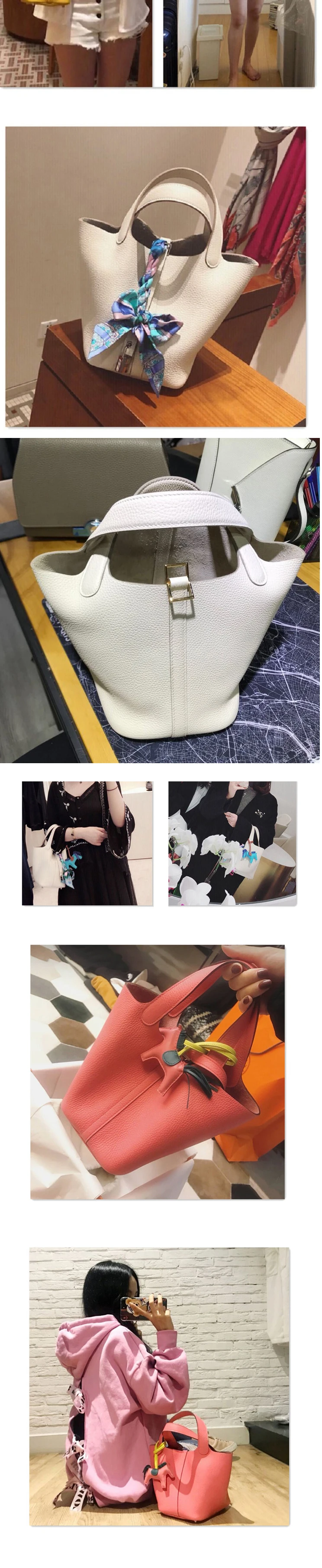 Buyuwant Genuine Leather Handbags Drawstring Designer leather bucket bag lychee pattern simple handbag GN-SB-stlzbd