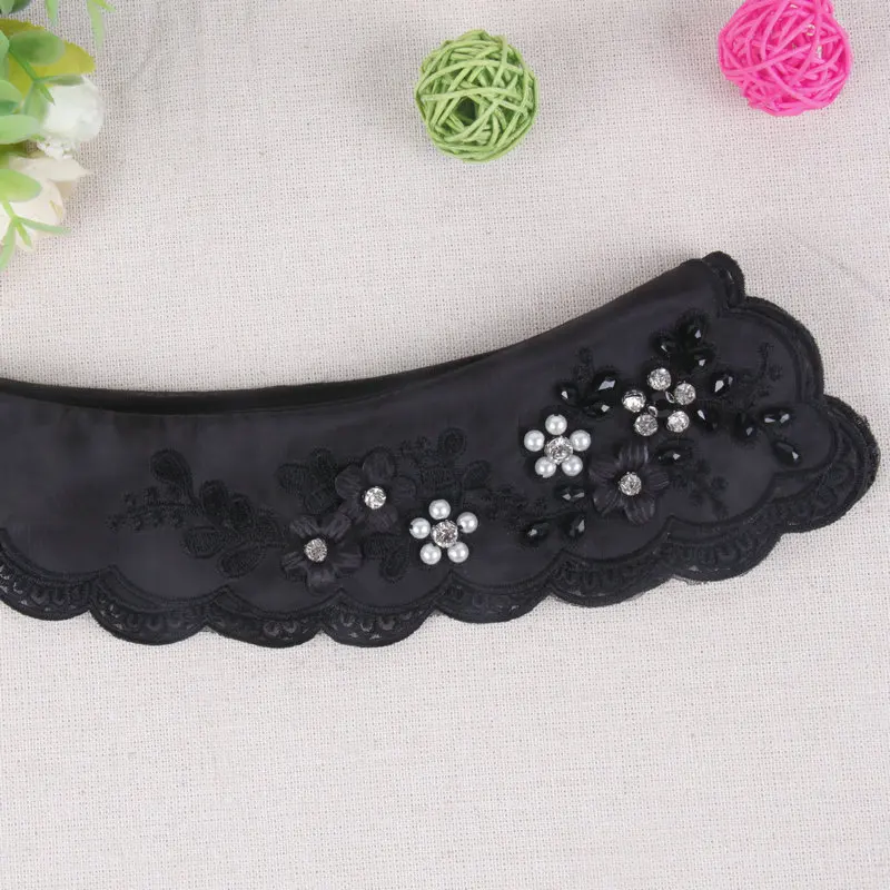 Neck Collar Женский Галстук с жемчугом, бусинами, блестками, декольте, искусственный воротник, стразы, цветок, съемный воротник, съемный воротник с отворотом, блузка, Топ - Цвет: Neck Collar