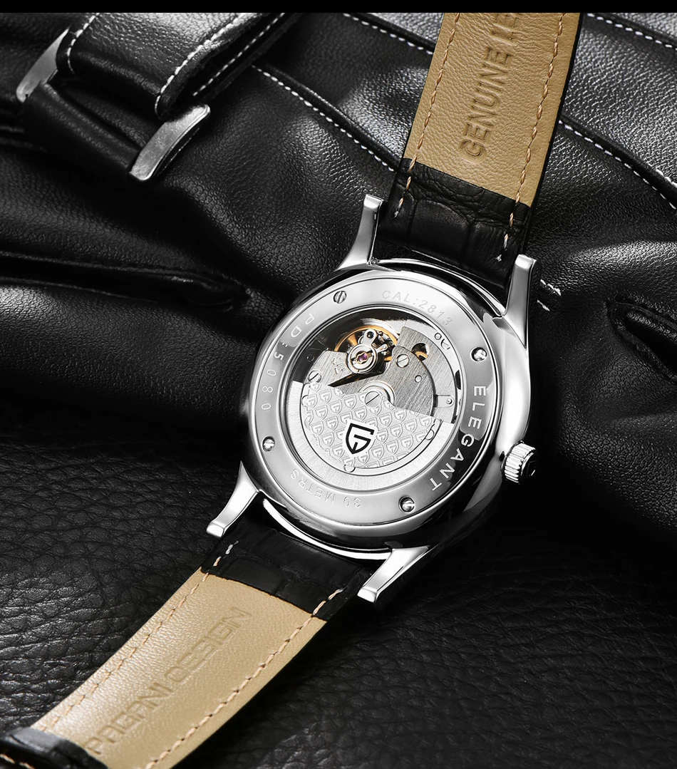 2021 New PAGANI DESIGN Luxury Men Mechanical Watches Business 100m Waterproof Clock Genuine Leather Automatic Watch Reloj Hombre
