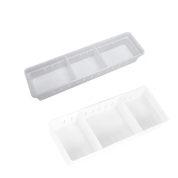 

2 Pcs Adjustable New Drawer Organizer Home Kitchen Board Divider Makeup Storage Box Pencil Jewelry Organizer White, Size S & Siz