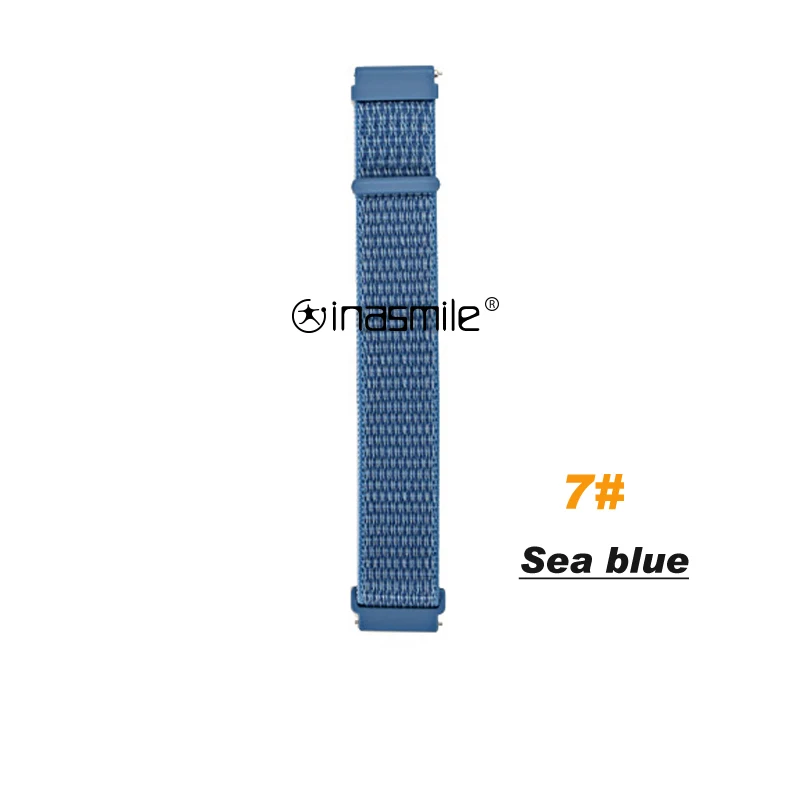 Отличный браслет на лямках для Xiaomi Amazfit Bip Sport Band correa для huawei Watch GT Honor Magic Huami Amazfit Pace Stratos 2 - Цвет: 7.sea blue