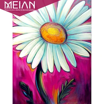 

2020 Meian flower 5d diamond painting kits Daisy handmade mosaic Full drill Diamond Embroidery Flowers Diamond Mosaic Wall Deco