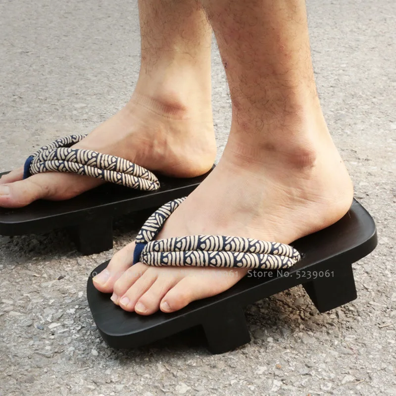 Summer Kimono Geta Clogs Wooden Shoes Anime Cosplay Flip Flop Men Japanese Style Traditional Platform Sandals Yukata Spa Slipper |