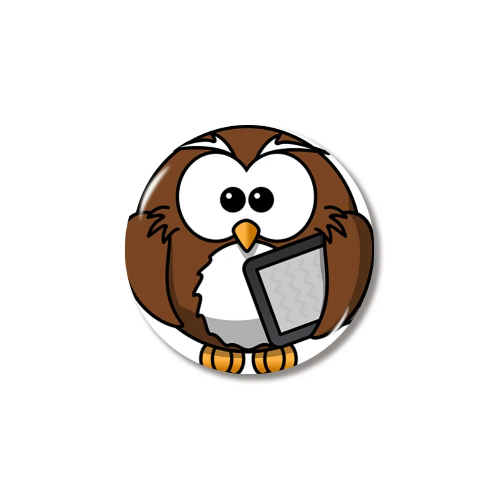 Lychee 3D Glass Owl Magnet Round Shape Refrigerator Magnets Travel Souvenirs Home Kitchen Decoration - Цвет: 5