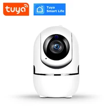 QZT – caméra de Surveillance intérieure IP WIFI 360 °, dispositif de sécurité domestique intelligent, babyphone vidéo, avec Vision nocturne, Tuya 