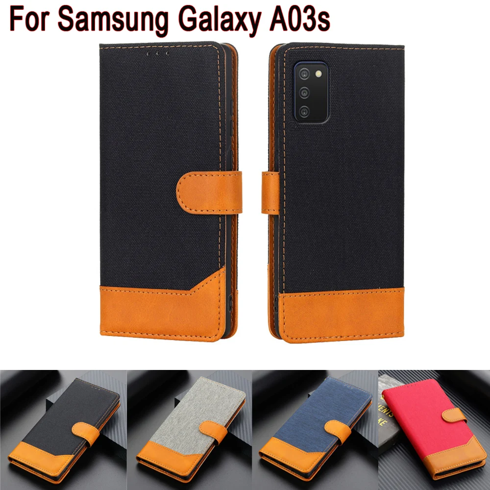Чехол-книжка A03S для телефона Samsung Galaxy A03s кожаный бумажник с подставкой