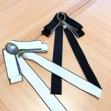 Женский ленточный галстук-бабочка, Полная ручная работа, античный сплав, Имитация кристаллов, ювелирная брошь, булавка, галстук, высокое качество и бренд