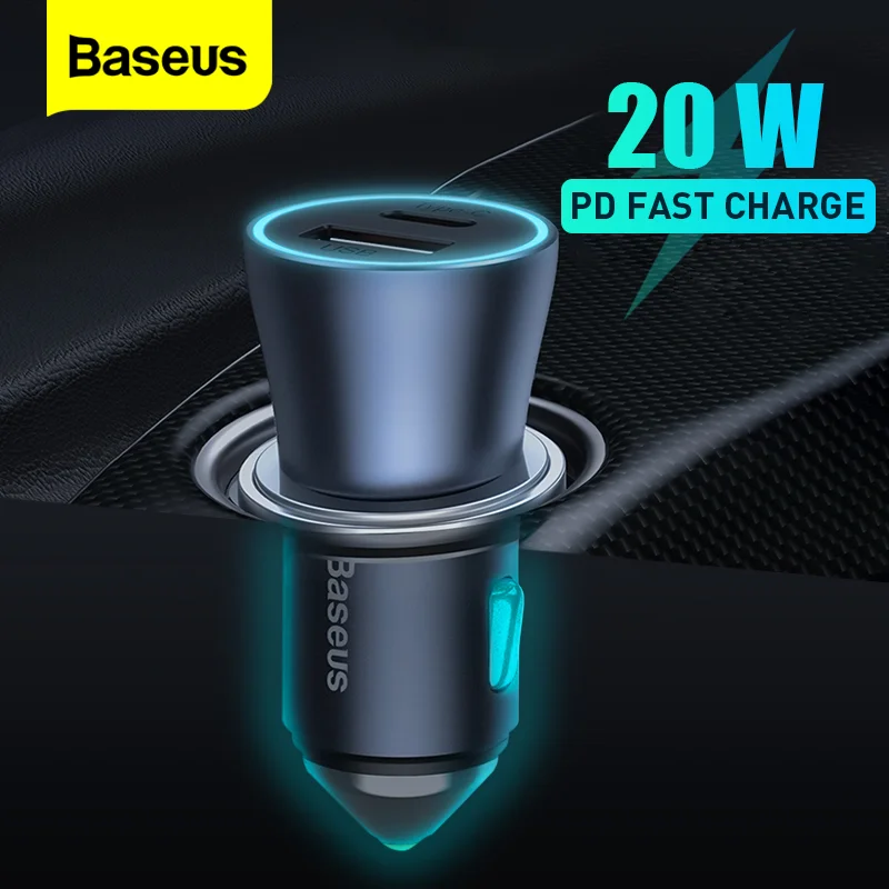 Baseus 20 Вт PD автомобильное зарядное устройство USB кабель Type C с функцией быстрой