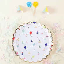 8 шт праздничные бумажные тарелки одноразовые лотки для бумаг творческие вечерние принадлежности для фестиваля