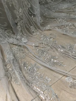 

Jolin-32.6807 embroidered Mesh Tulle fabric Factory price sequins Nigerian lace fabrics
