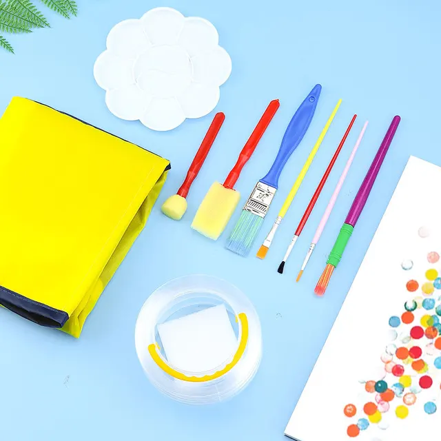 Kids Toddler Sponge Stamp Brush Kits Flower Drawing Toys for Children Paint Educational Art And Craft Creativity Boys Girls Gift 3