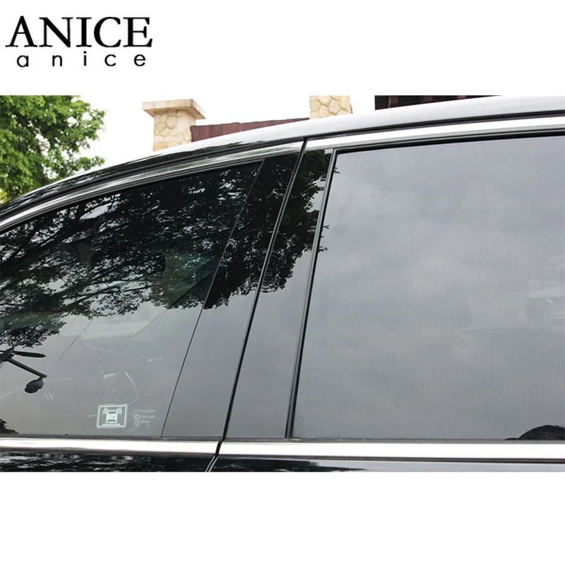 6 шт. блестящий черный зеркальный эффект окна центр столба крышка отделка Подходит для Honda Accord Седан 4 двери 2013