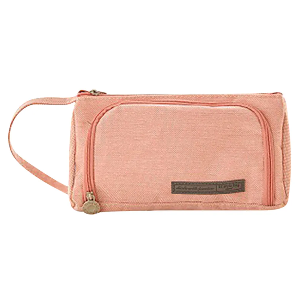 New Design Fashion Fresh Unisex Big Capacity Solid Bag Pencil Case Pen Pouch Holder Makeap Case Storage Bag