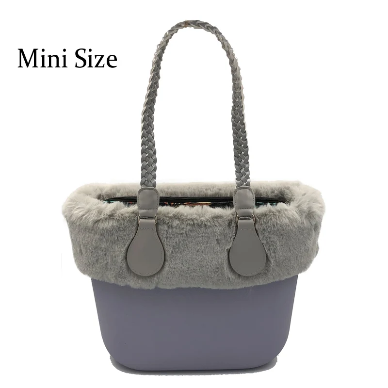 Mini Light Pink Мини-размер O Сумка Стиль obag Водонепроницаемый EVA корпус с переплетенной ручкой Трамп принт вставка Женская резиновая силиконовая сумка сумочка - Цвет: Mini Light Pink