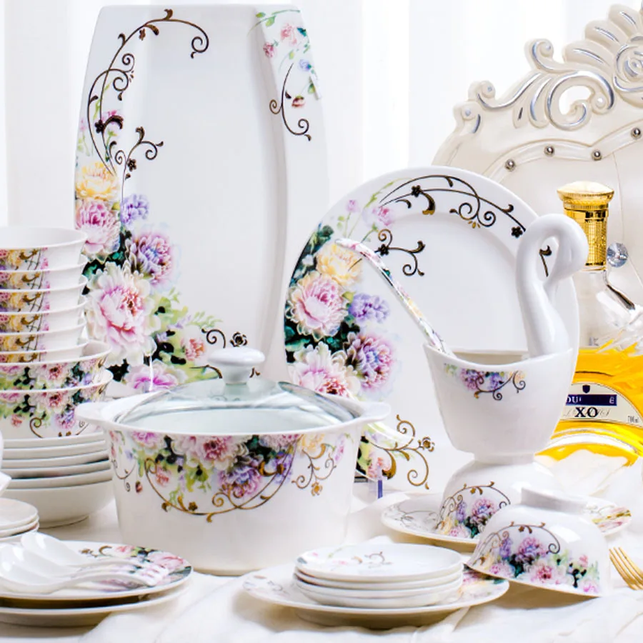 60 головок керамическая посуда Цзиндэчжэнь миска для риса блюдо салата лапши