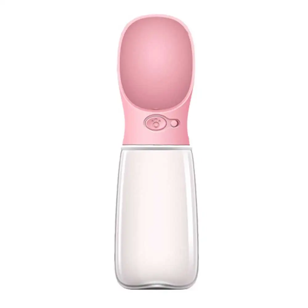 Pink Water Bottle 350/550 мл портативная бутылка для воды для собак для путешествий кошек собак щенков чаша для питья открытый диспенсер для воды для домашних животных подачи герметичная - Цвет: Pink Water Bottle