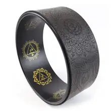 13X5 дюймов, круг для йоги, пробковое колесо для йоги, яркий черный Dharma Yoga Prop, колесо для йоги, ролик, увеличивающий гибкость, задние изгибы