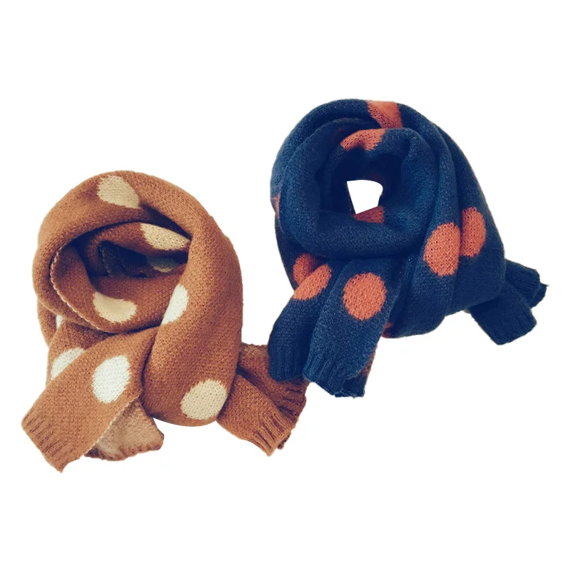 

2019 New Baby Scarf Vintage Dot Soft Warm Winter Long Thick For Boys Girls Children Scarf Toddler Kids Fashion Accessories