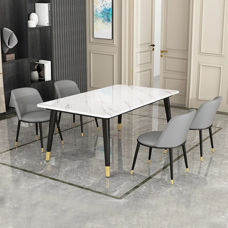 Table home small family modern minimalist table and chair combination rectangular light luxury restaurant dining |