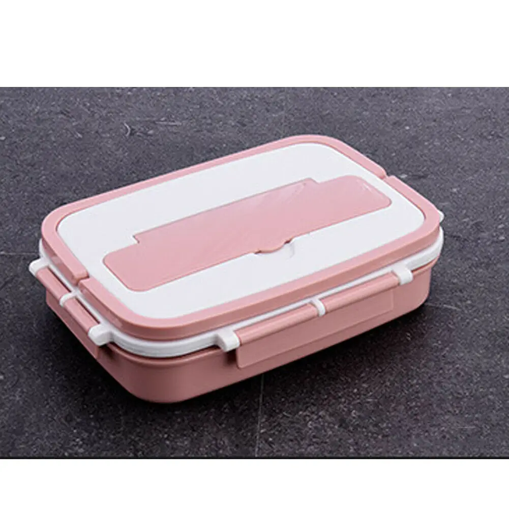 Розовый Модный бренд Bento Box студенческий изолированный термоконтейнер для ланча герметичный разделенный контейнер для еды 4 цвета - Цвет: Розовый