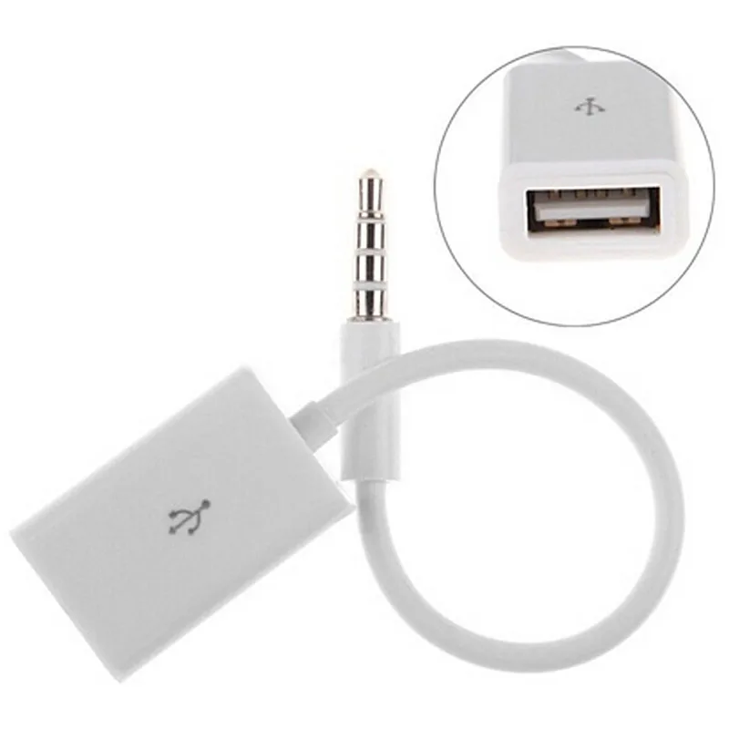 USB 2.0 Female To MP3 DC 3.5mm Male AUX Audio Plug Jack Converter Cable Cord High Anti-jamming Cars Accessories