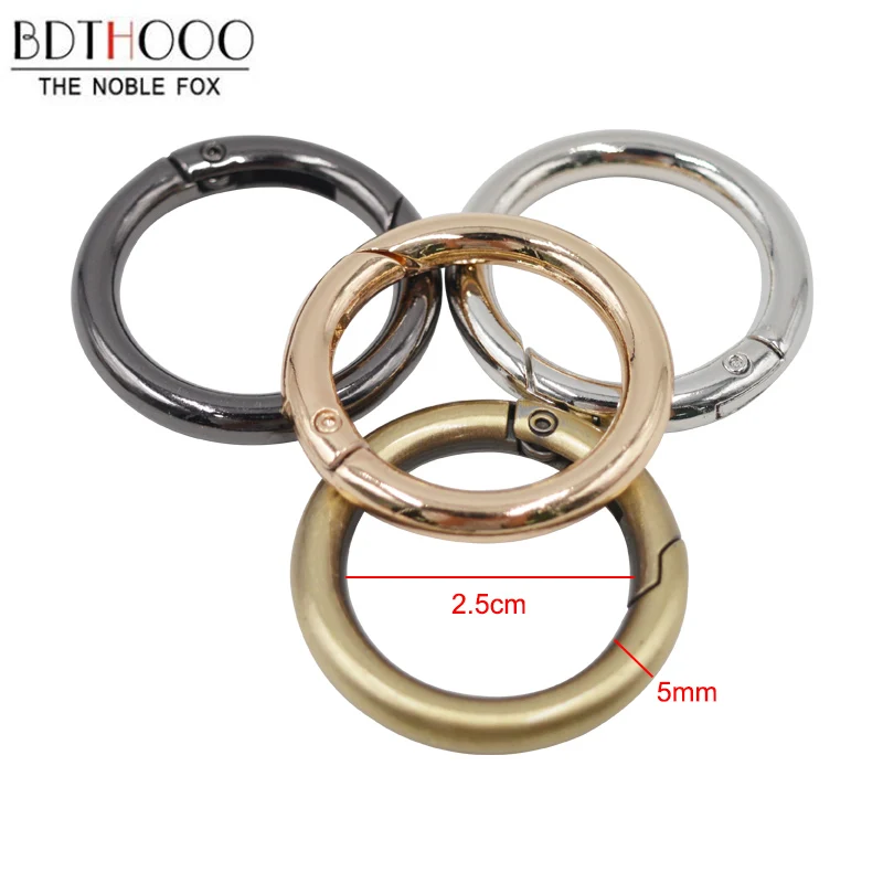 

BDTHOOO 20pcs 2.5cm Opening Spring Ring Connection Buckle Circle Metal Inside Diameter 25mm Gold Silver DIY Bags Accessories