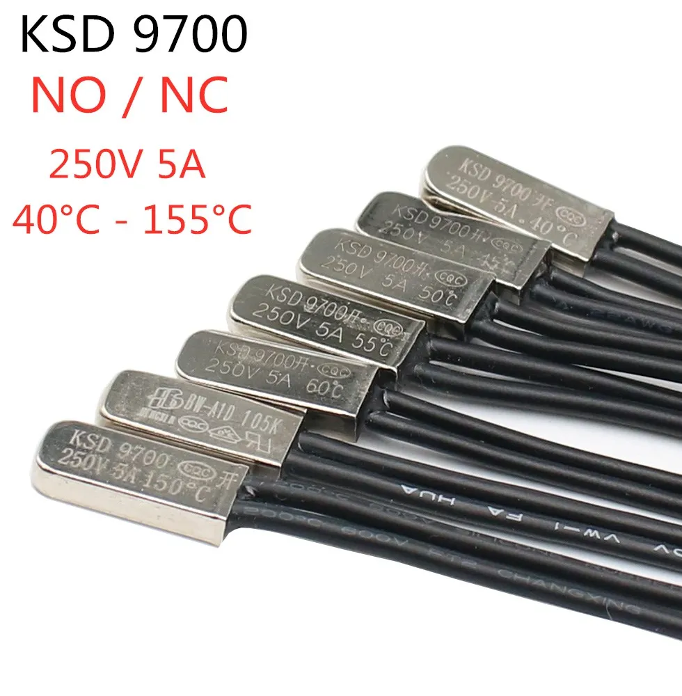 KSD9700 5A 250V 15C 35C 40C 55C 60C 75C 80C 85C 90C 95C 100C 155C NO NC ...