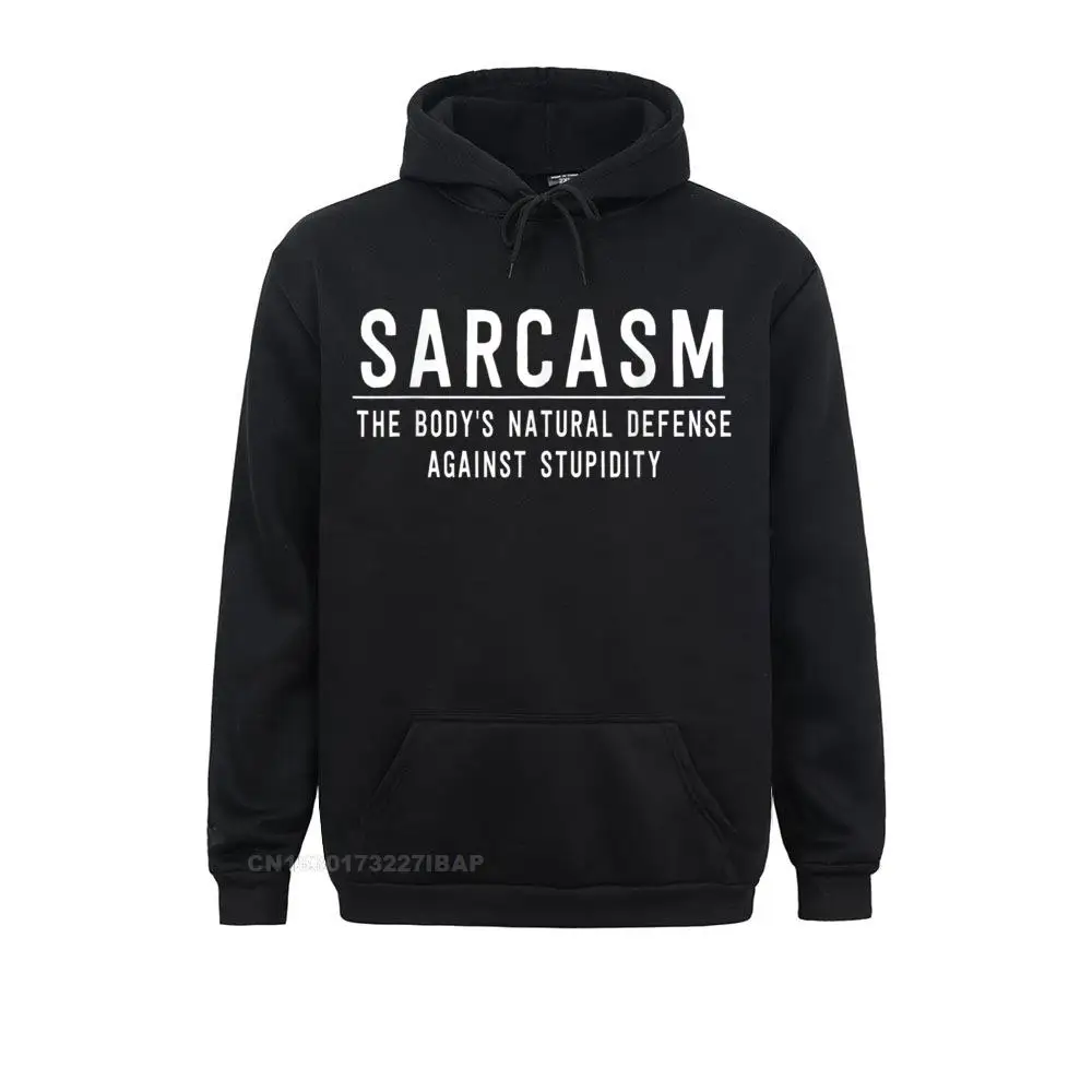 thumbnail image 1 of Sarcasmo La defensa natural del cuerpo contra la estupidez Sudaderas geniales para hombres Sudaderas con capucha de otoño Ropa de diseño Manga larga Rife, 1 of 4