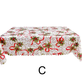

Anti-slip Christmas Elements Square Tablecloth Polyester Printed Table Cloth for Dining Party Gathering Household BV789