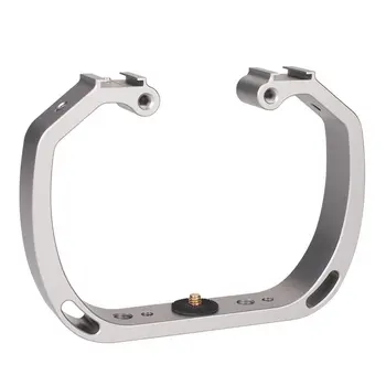 

For GoPro Aluminum Alloy sports camera double head hot shoe fill light bracket handle diving handheld stabilizer