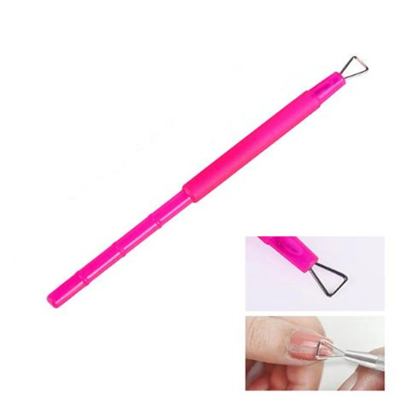 1PC Stick Rod Nail Gel Polish Cuticle Pusher Pro Plastic Rose Handle Remover Manicure Care Tools