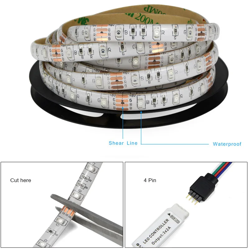 RGB USB Светодиодная лента лампа 2835SMD DC5V гибкий светодиодный светильник лента 1 м 2 м 3 м 4 м 5 М HD ТВ Настольный экран подсветка косой светильник ing