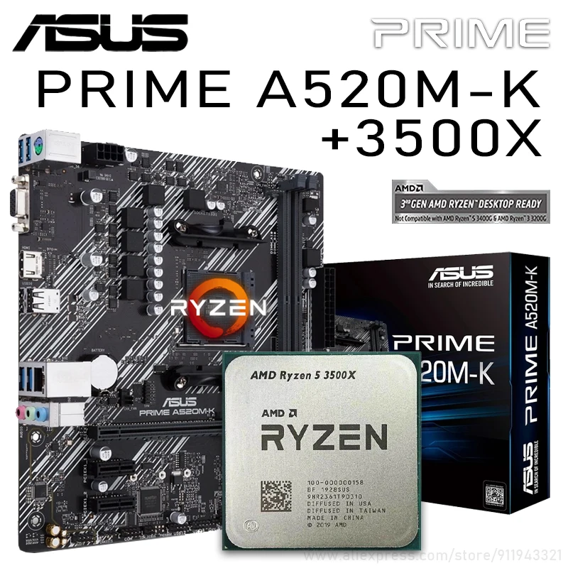 ASRock マザーボード A520M TW Ryzen 5 3500