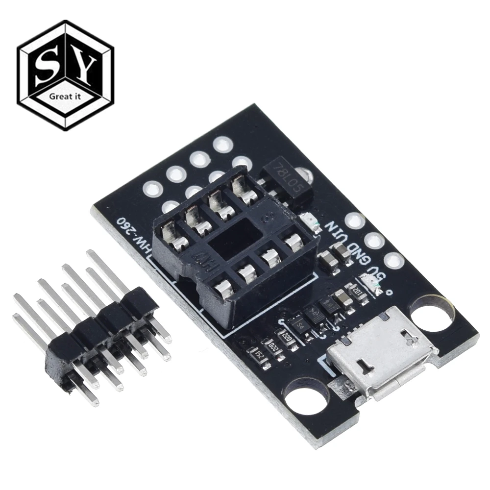 Макетная плата Great IT для ATtiny13A/ATtiny25/ATtiny45/ATtiny85 программатор разъем питания Micro Usb 1