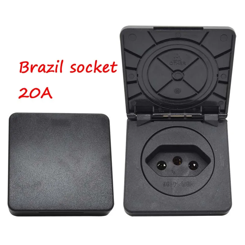 1pcs Universal Brazil Swiss AU US UK EU Outdoor Waterproof Industry Socket Germany France Wall AC Electric Power Schuko Outlet images - 6