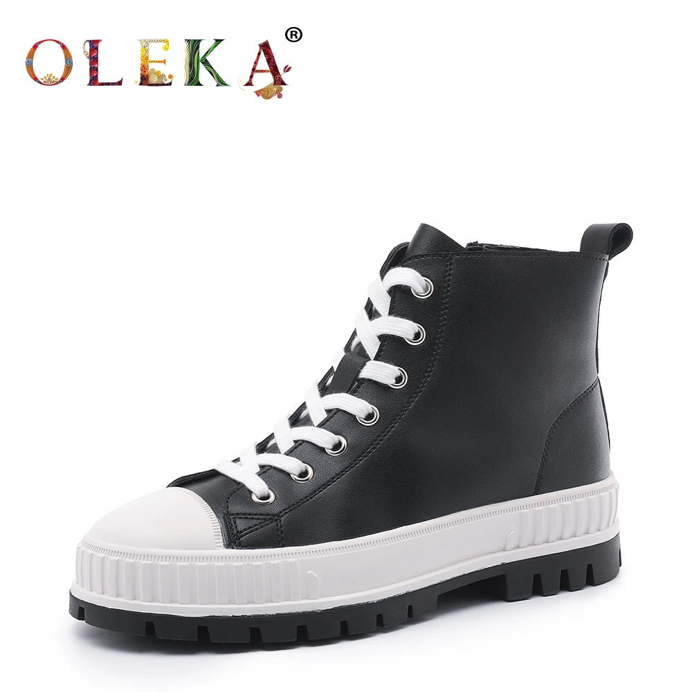 

OLEKA Mid-calf Winter Women Winter Boots Platform Rome Round Toe Boots For Women Leisure Style Western New AS504