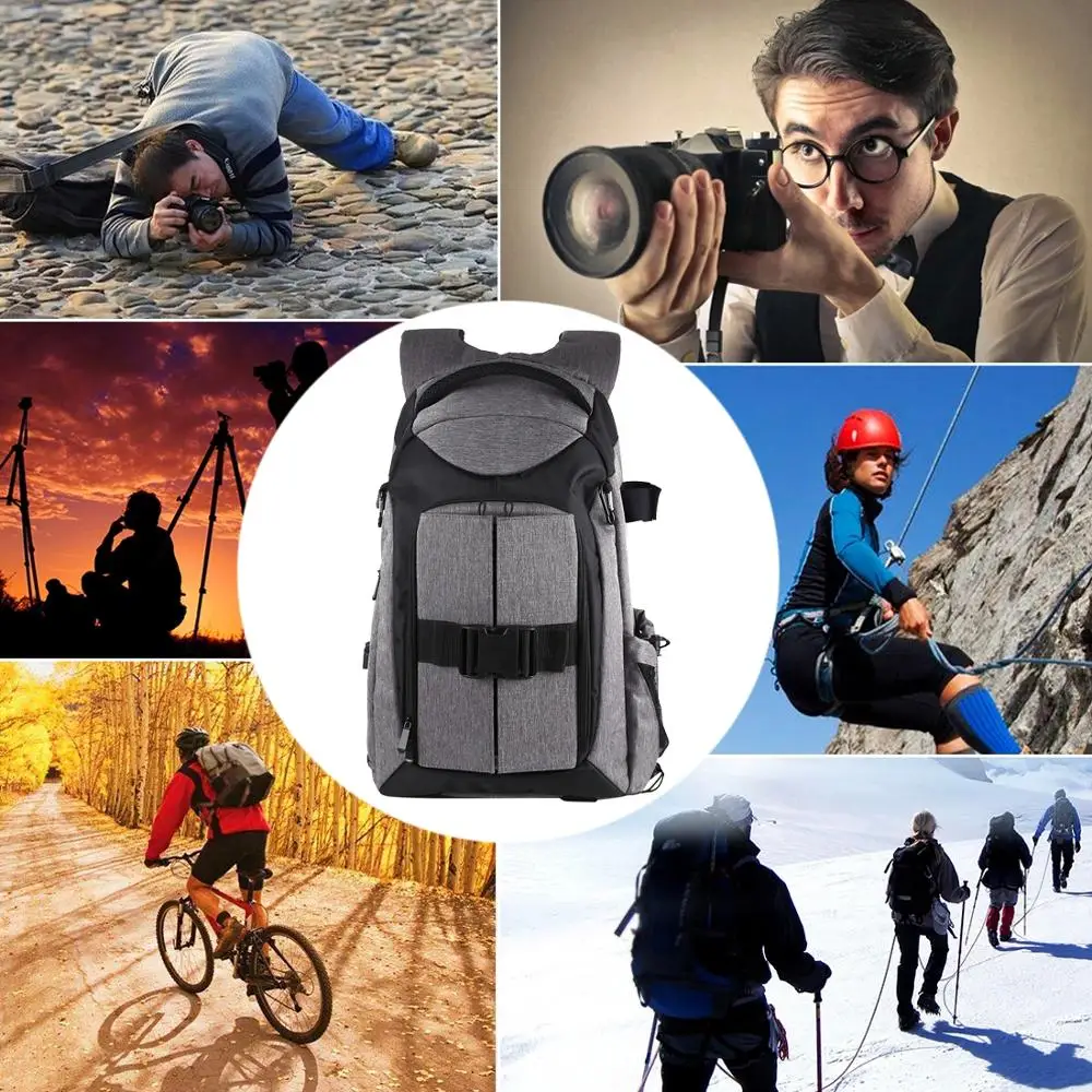 Outdoor Professional photographic Accessories Solar Backpack Waterproof Dual Shoulder Camera Bag Anti-theft Photo backpack
