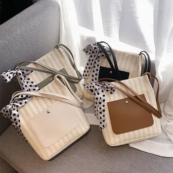 

2020 Summer Women Smal Bagsl Square Bag Wild Casual Messenger Handbag Shoulder Bag Black And White Scarves Dot Print Bags#G30