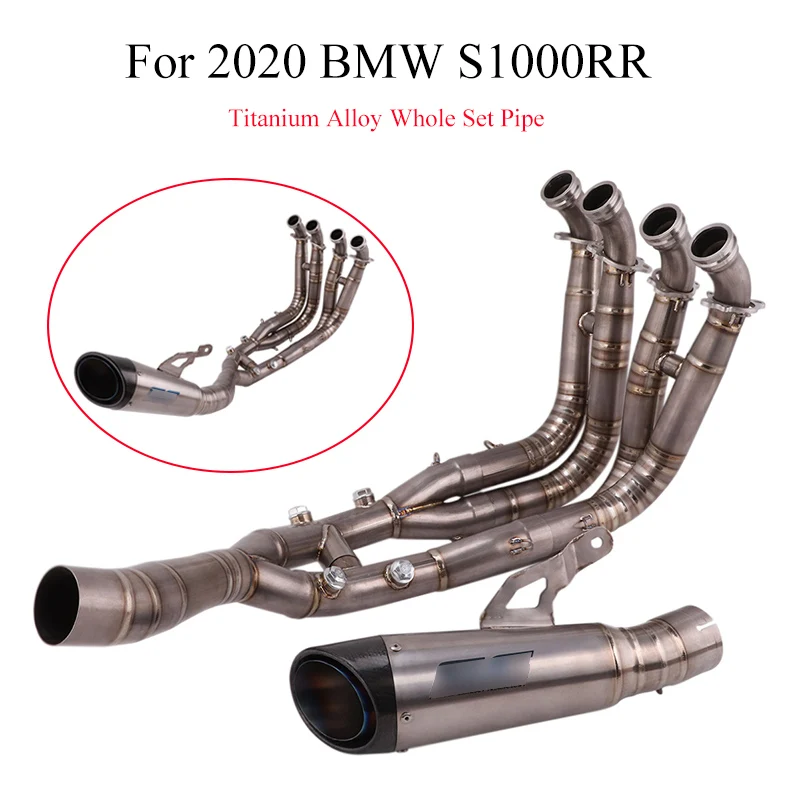 

Complete Motorcycle Exhaust Muffler Pipe Slip On For 2020 BMW S1000RR Titanium Alloy Header Front Link Pipe Exhaust Muffler Tips