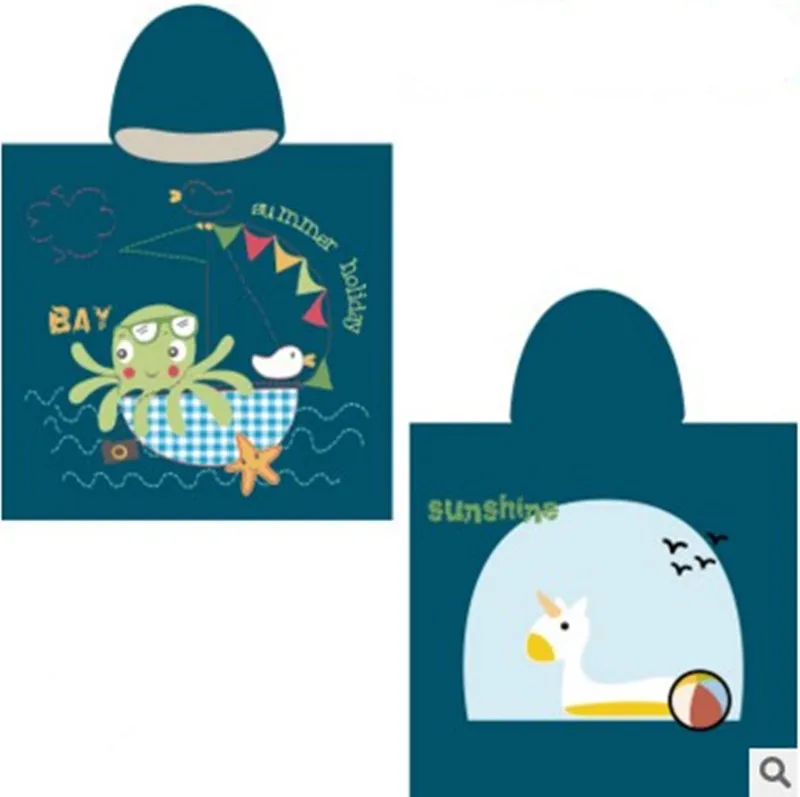65x135 см, Двойной Велюр, пляжный банный халат из сверхтонкого волокна с рисунком, мягкий Быстросохнущий плащ для малышей 0-6 лет - Цвет: design 11