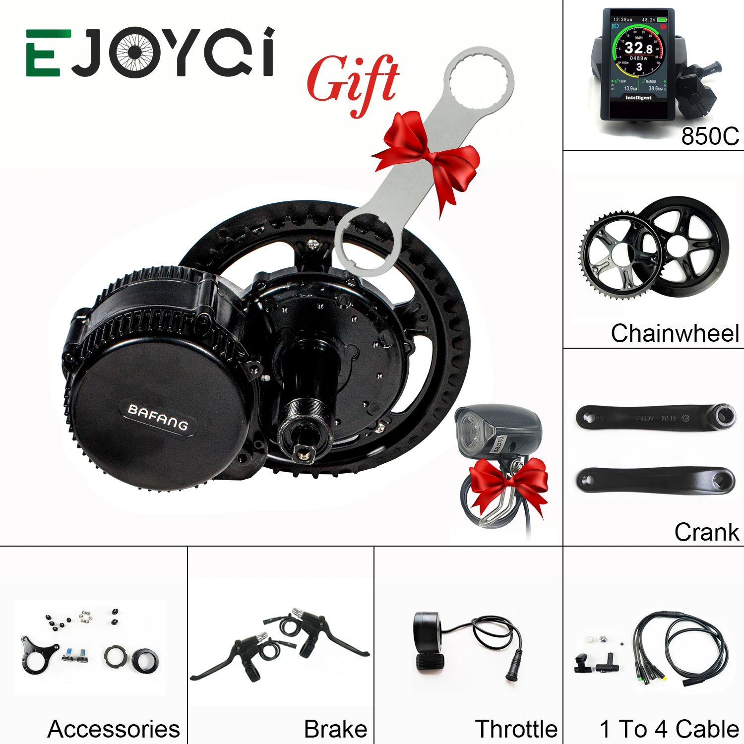 

EJOYQI Bafang 8fun BBS01 36V 500W Mid Crank Drive Ebike Motor Kits Electric Bicycle Motor Kit Eletric Bike Kit for Bicycles