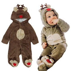 Barboteuse en forme de renne pour enfants, vêtements de photographie, à capuche, pour le jour de noël 