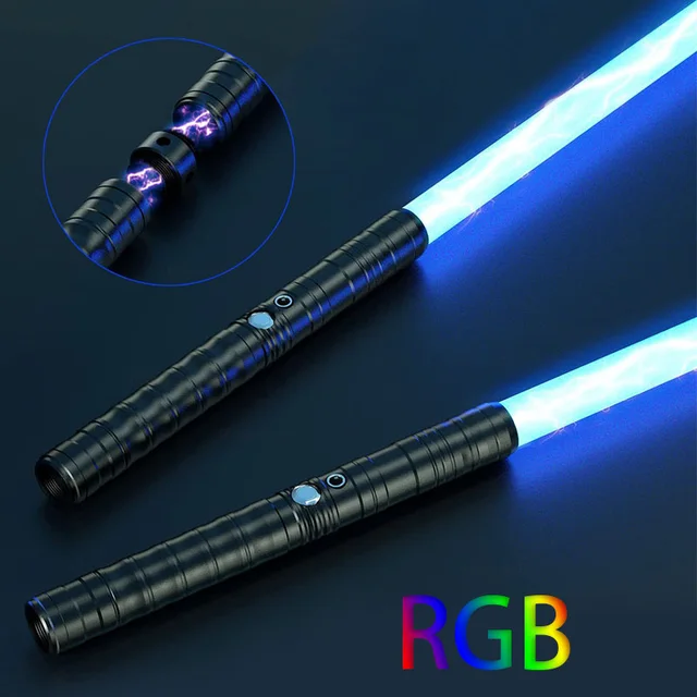 80cm lightsabre charging toy two in one switchable lighting and full metal sound handle rgb cosplay stage props lightsaber 1